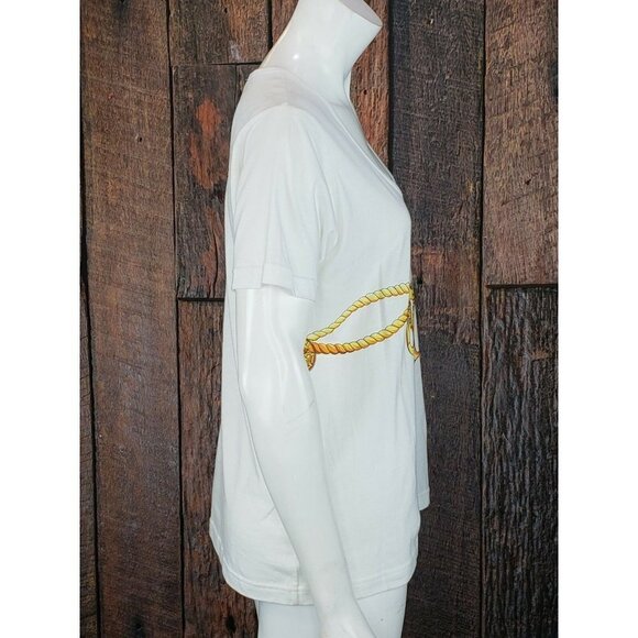 New Carven Paris T-Shirt 50/52 Gold Rope Chain Anchor Nautical - Picture 2 of 6